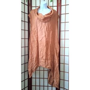 Kleen | Cowl Neck Sleeveless Assymetric 100% Linen Dress or Tunic
